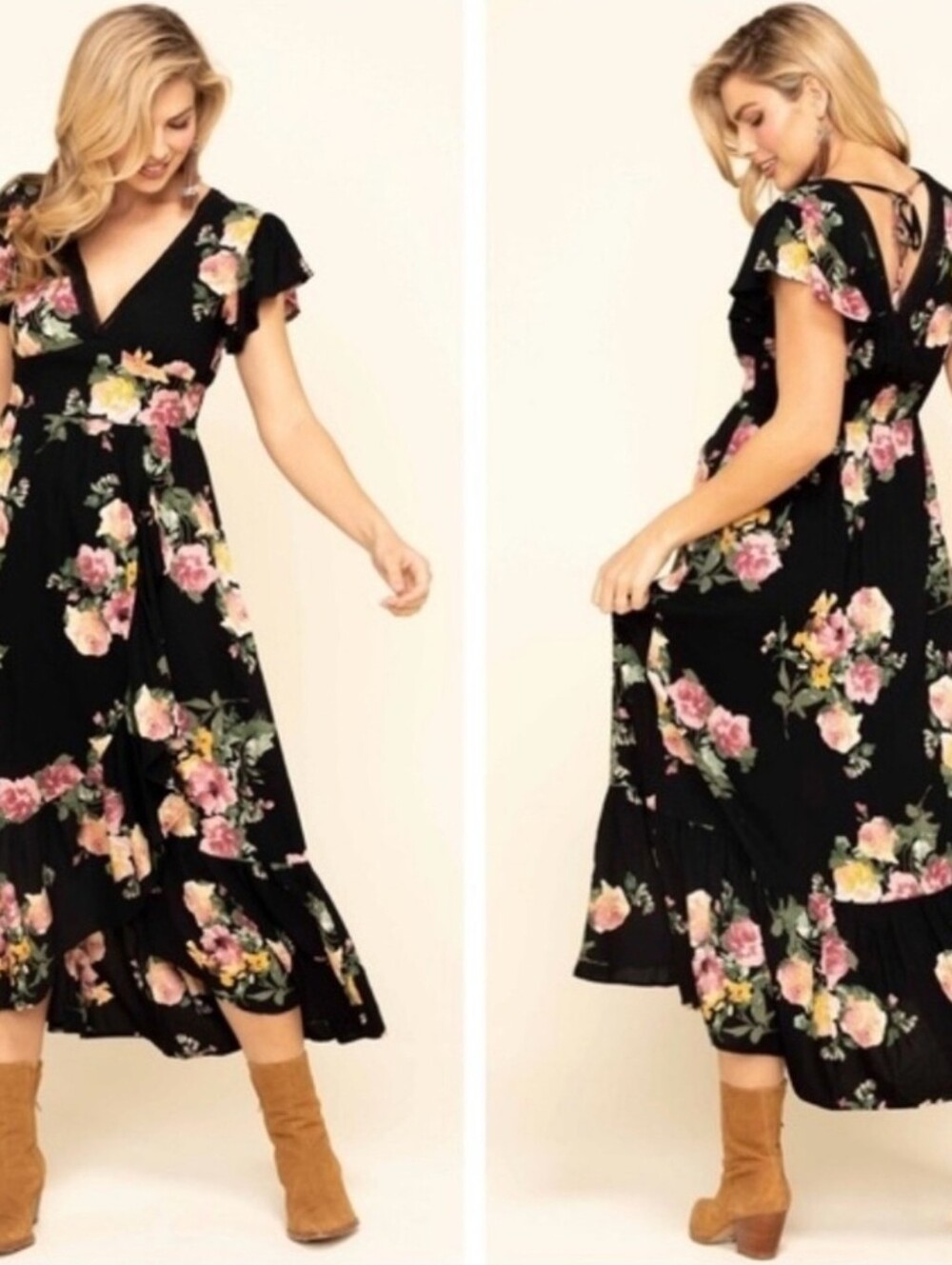 Band Of Gypsies Navy Floral Maxi Dress